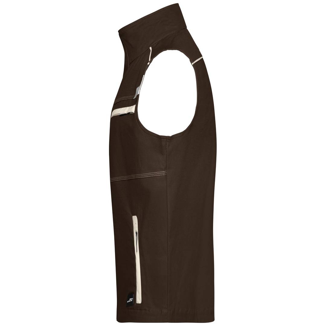 James & Nicholson Funktionelle Weste im sportlichen Look JN850 Gr. M brown/stone