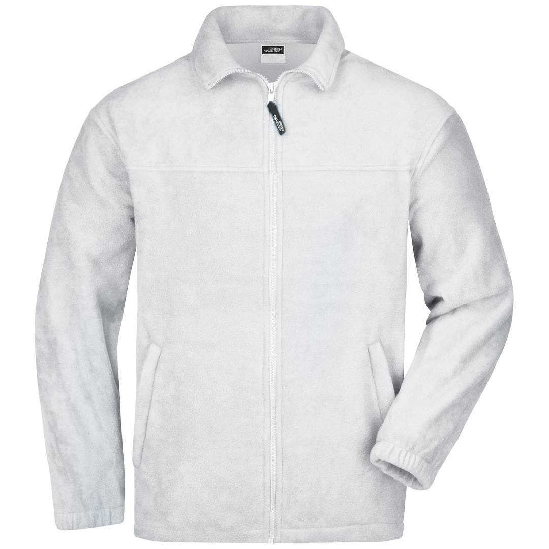 James & Nicholson Full-Zip Herren Fleecejacke JN044 Gr. M weiß