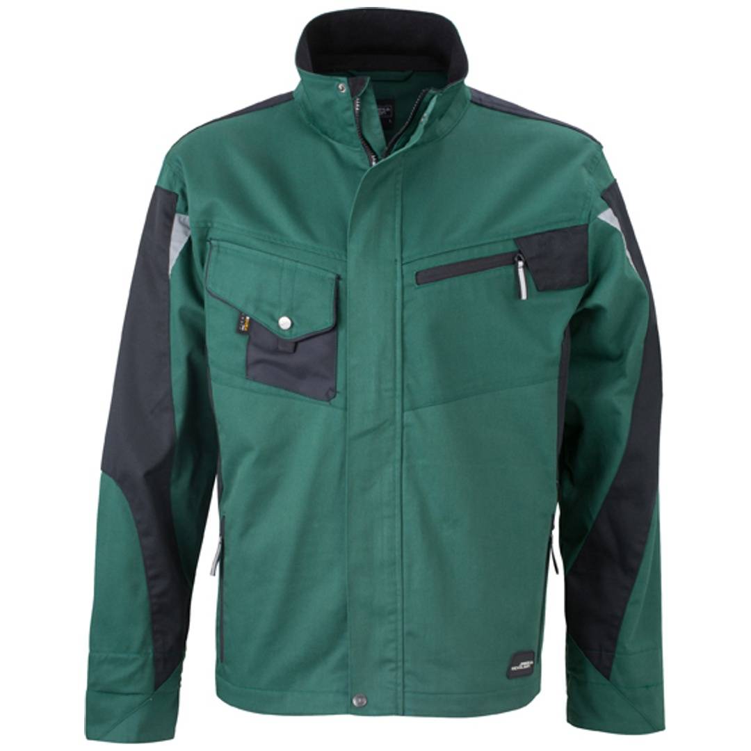 James & Nicholson Arbeitsjacke JN821 Gr. M grün/schwarz