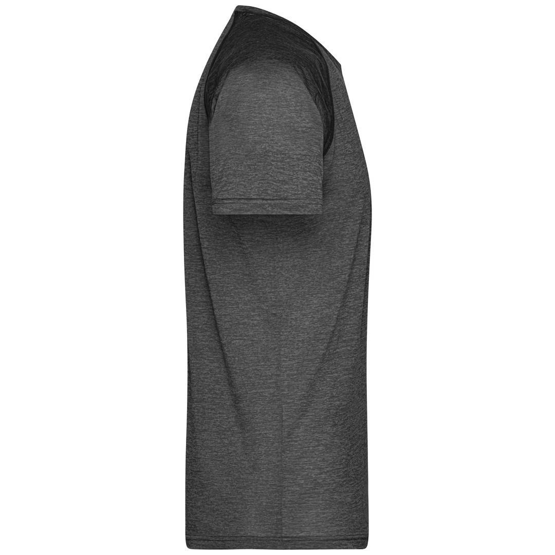 James & Nicholson Funktions-Shirt Herren JN496 Gr. L black-melange/black