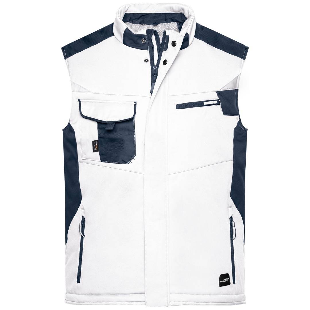 James & Nicholson Professionelle Softshellweste mit Innenfutter JN825 Gr. XL white/carbon