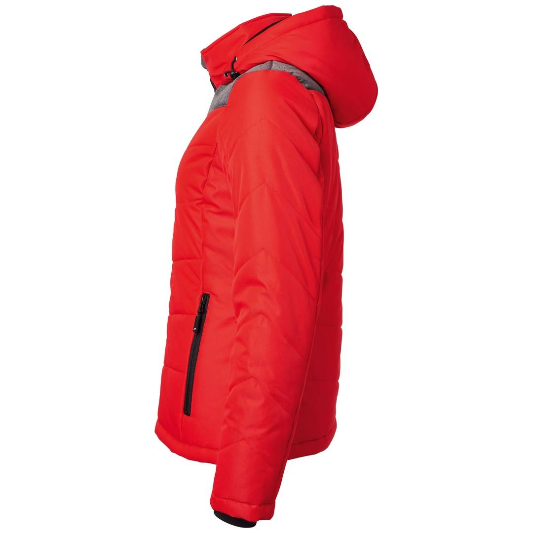 James &amp; Nicholson sportliche Winterjacke mit Kapuze JN1133 Gr. 2XL rot/anthrazit-melange