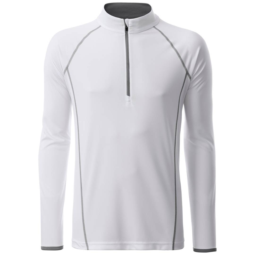 James & Nicholson Langarmshirt Herren JN498 Gr. L white/silver