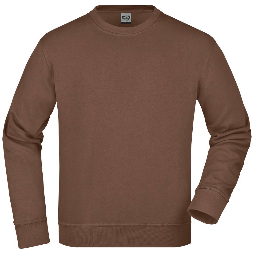 James & Nicholson Klassisches Rundhals-Sweatshirt JN840, Gr. 3XL brown
