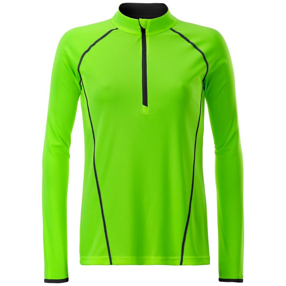 James & Nicholson Langarmshirt Damen JN497 Gr. 2XL bright-green/black