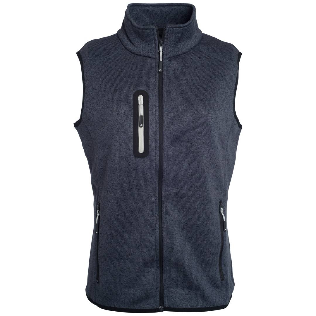 James & Nicholson Strickfleece Weste mit Stehkragen Damen JN773 Gr. M dark-grey-melange/silver