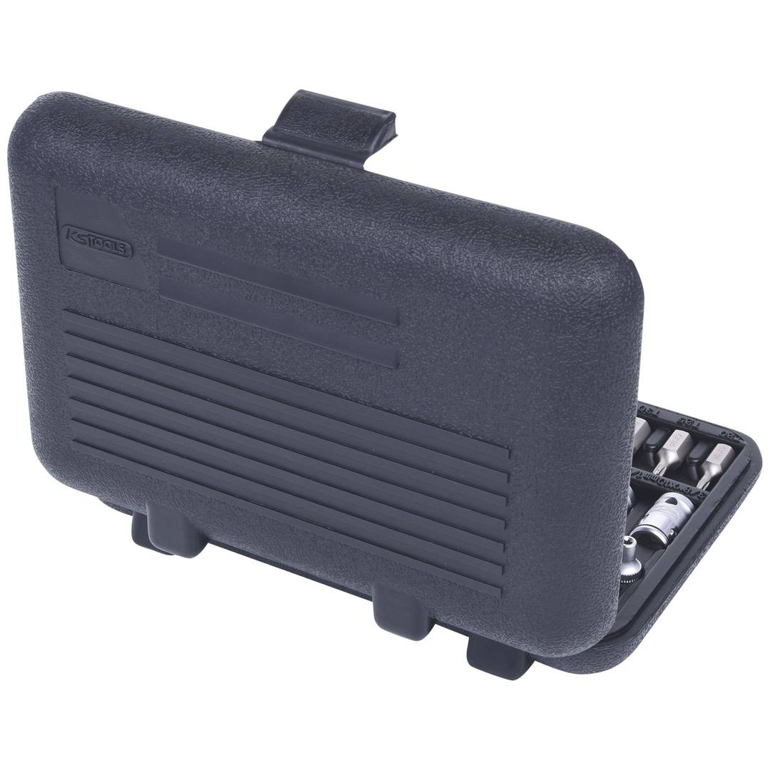 KS TOOLS Torx-Steckschlüssel- und Bit-Satz, 30-tlg Bits mit Bohrung
