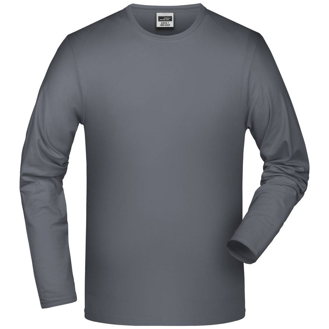 James & Nicholson Langarmshirt Herren JN056, Gr. 2XL mid-grey
