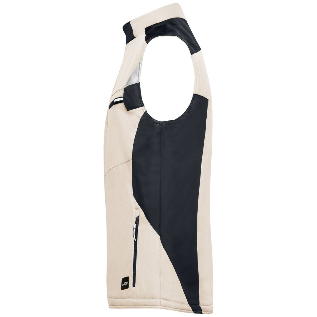 James & Nicholson Professionelle Softshellweste mit Innenfutter JN825 Gr. XS stone/black