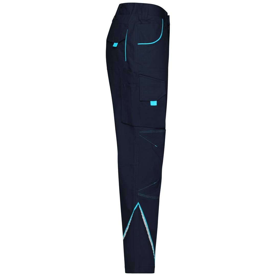 James & Nicholson Funktionelle Arbeitshose JN847 Gr. 46 navy/turquoise