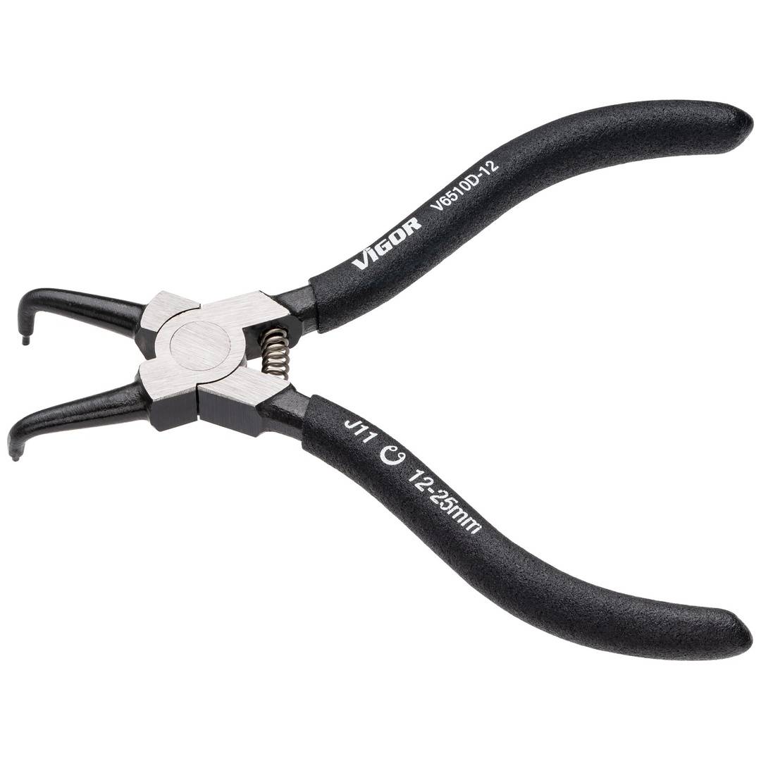 VIGOR Sicherungsring-Zange, 140 mm, Spitzen 90° abgewinkelt (Form D)