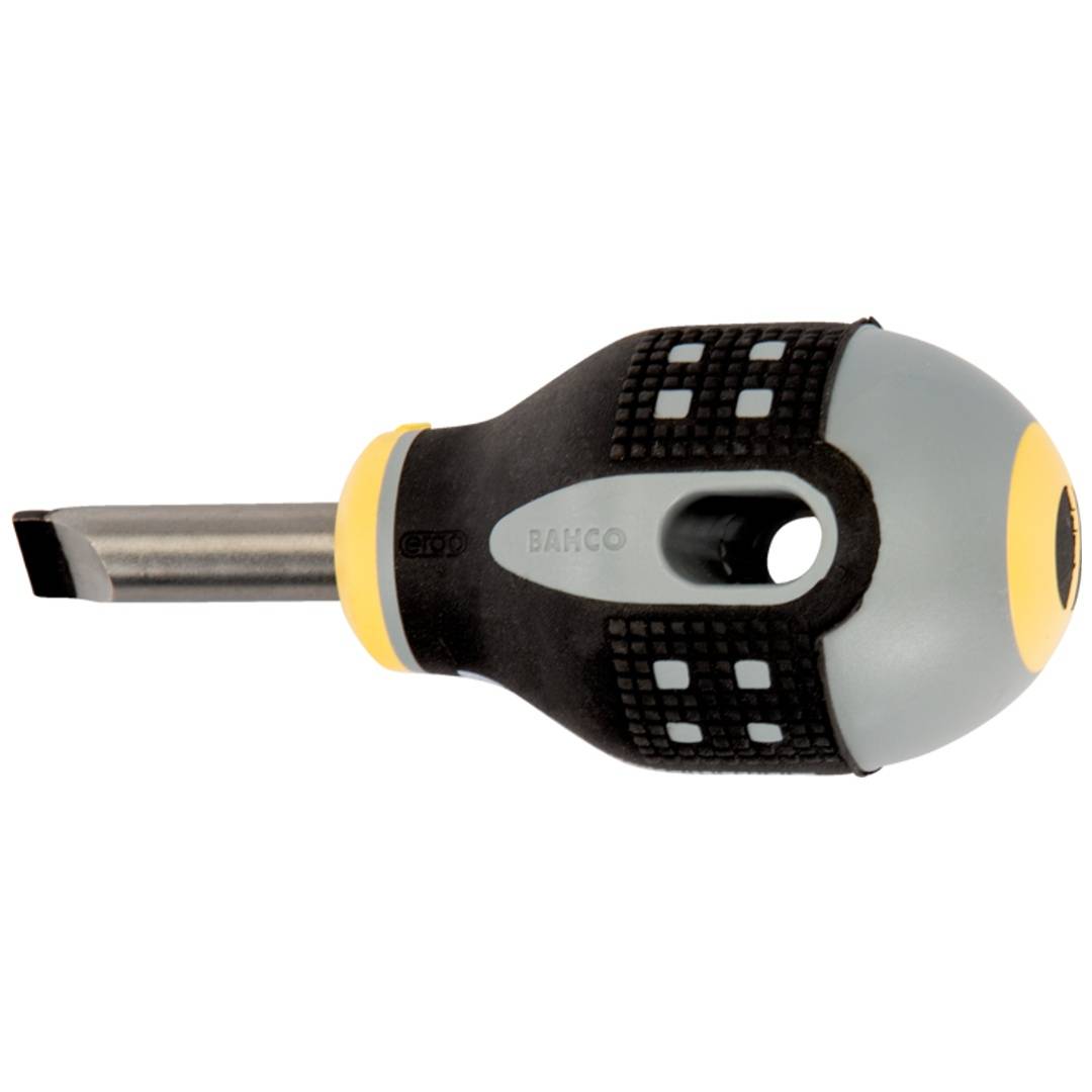 ERGO™ Schraubendreher für Schlitzschrauben, gerade, mit kurzem Gummigriff, 1,2 mm x 6,5 mm x 45 mm
