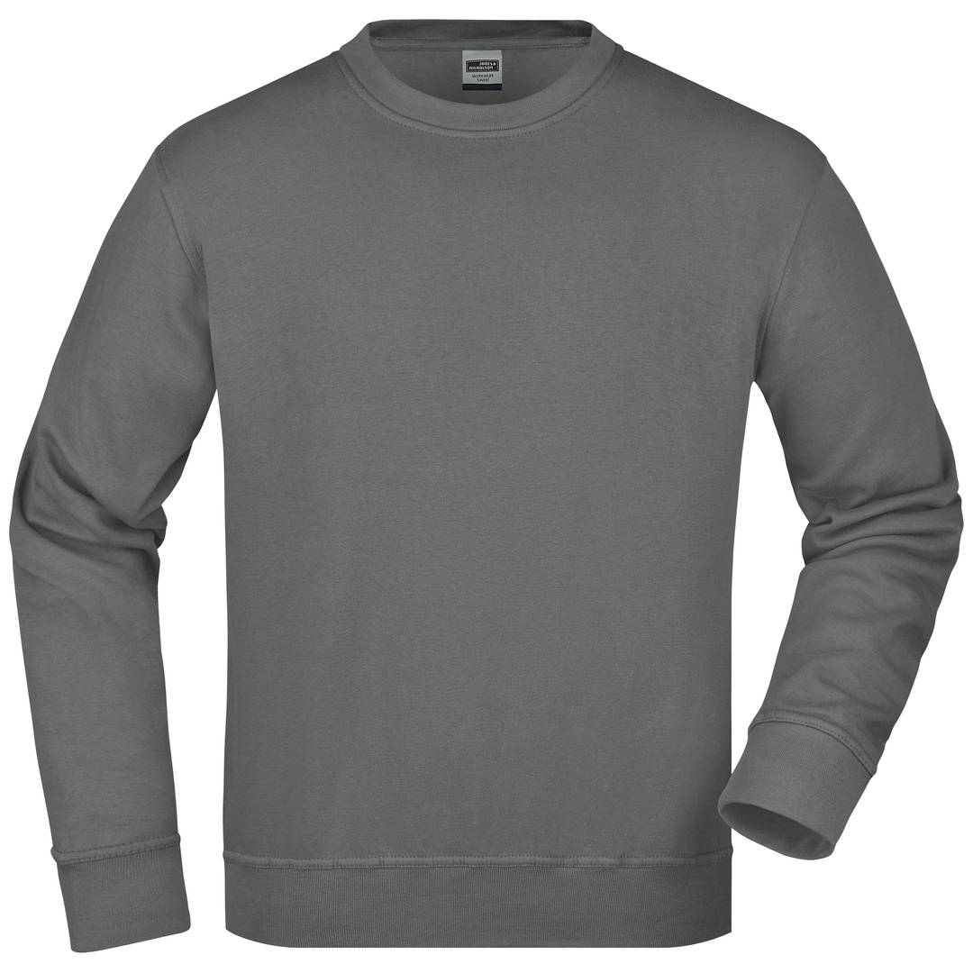 James & Nicholson Klassisches Rundhals-Sweatshirt JN840, Gr. 2XL dark-grey