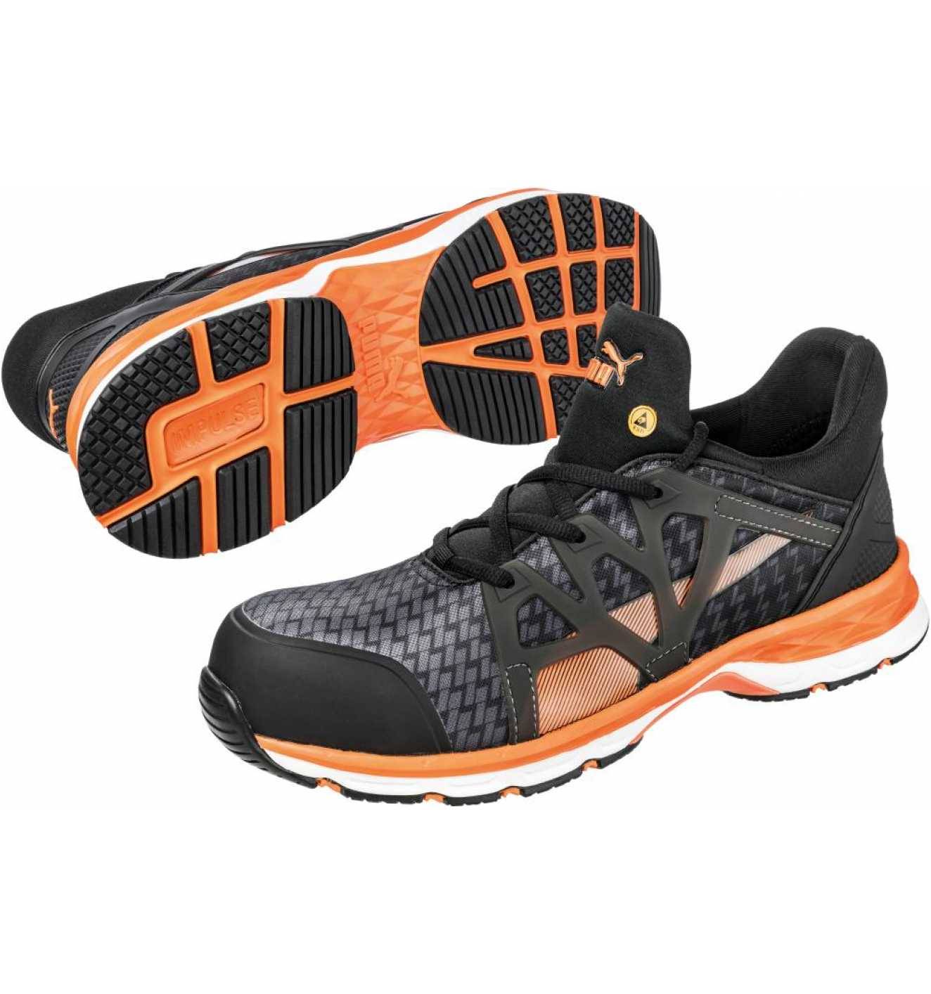 Puma 633870 Sicherheitsschuh RUSH 2.0 MID S1P ESD HRO SRC schwarz/orange,45