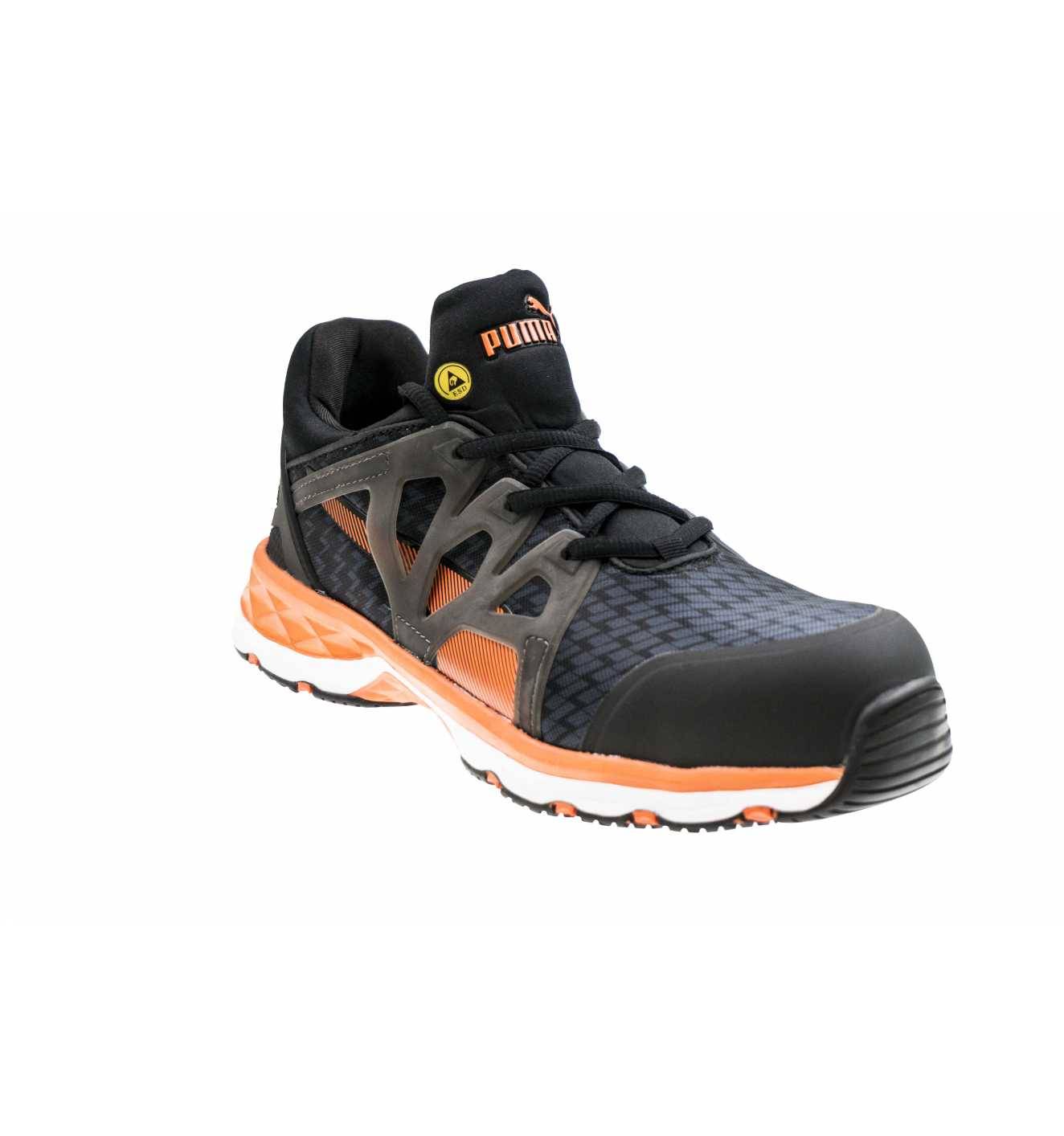 Puma 633870 Sicherheitsschuh RUSH 2.0 MID S1P ESD HRO SRC schwarz/orange,45