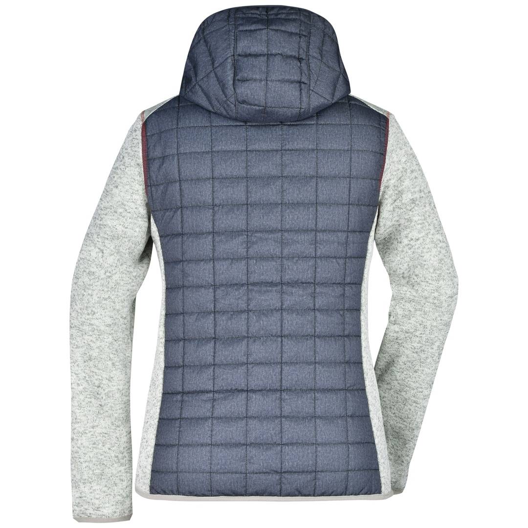 James & Nicholson Strickfleecejacke im stylischen Materialmix Damen JN771 Gr. XL light-melange/anthracite-melange