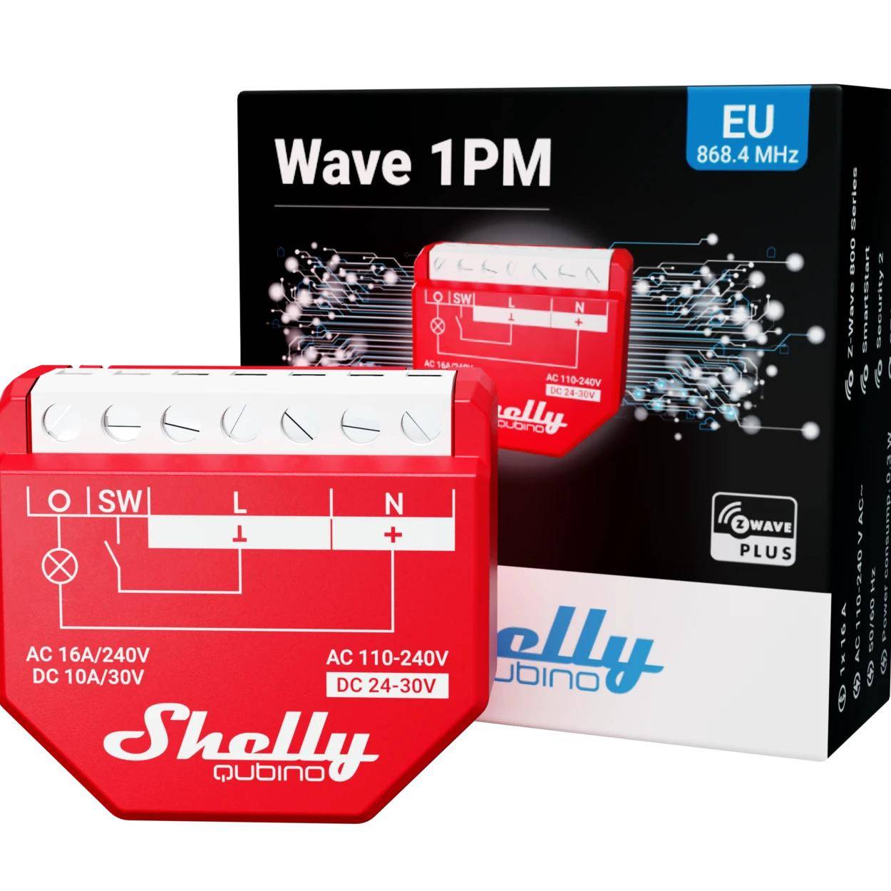 Home Shelly Relais "Wave 1PM" max. 16A 1 Kanal Unterputz Messfunktion