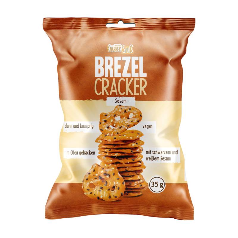 Hellma Knabberspaß Brezel Cracker Sesam 28x35g Inhalt: 980g