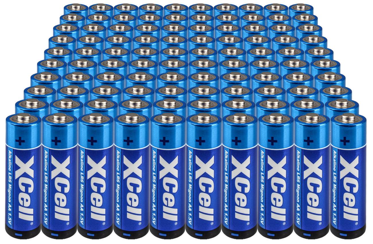 100x XCell AA LR6 Mignon Super Alkaline Batterie