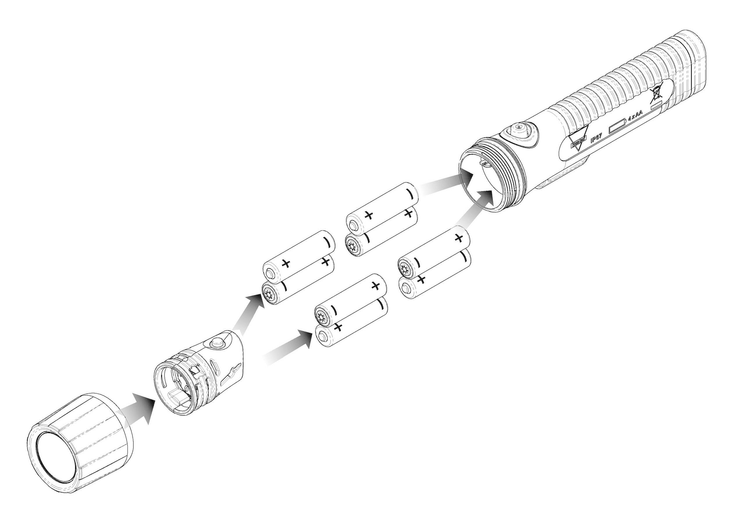 AccuLux PetaLux 3 W LED Taschenlampe batteriebetrieben 110 lm 11 h 167 g