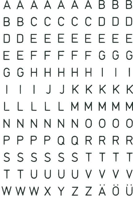 Herma 4154 5mm Etikett A-Z Schwarz auf transparent | 10 Stück