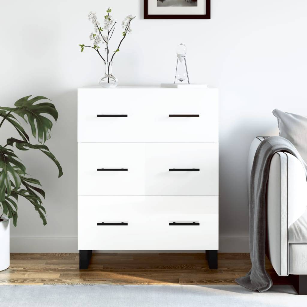 vidaXL Sideboard Hochglanz-Weiß 69,5x34x90 cm Holzwerkstoff