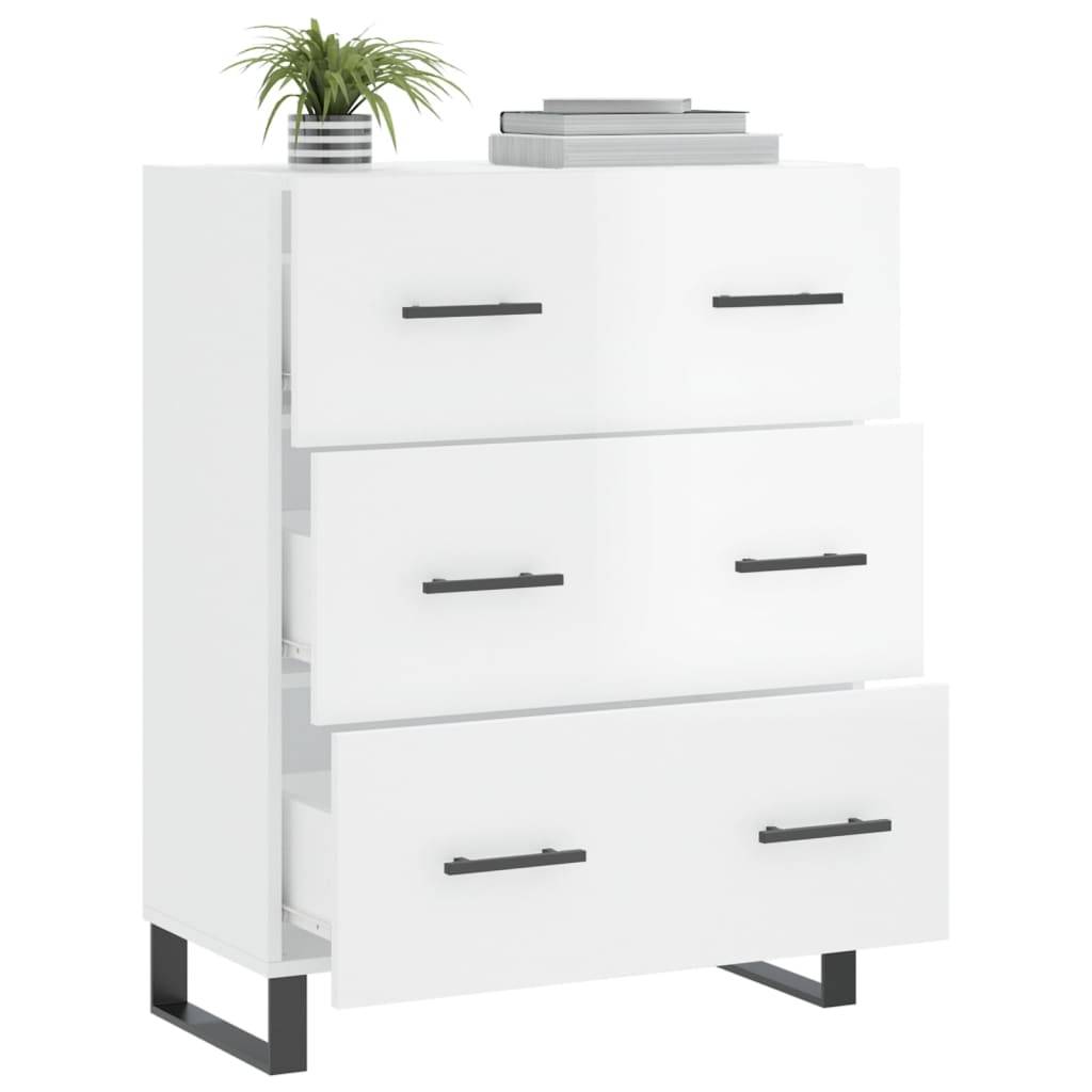 vidaXL Sideboard Hochglanz-Weiß 69,5x34x90 cm Holzwerkstoff