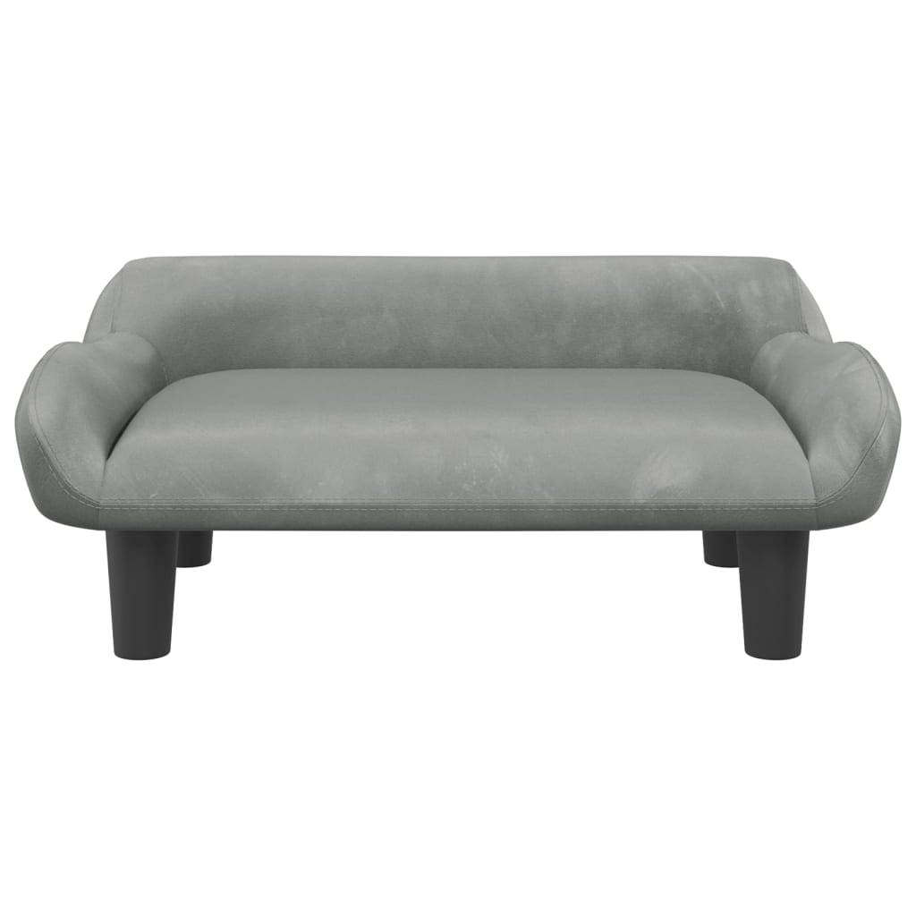 vidaXL Hundebett Hellgrau 70x40x24 cm Samt