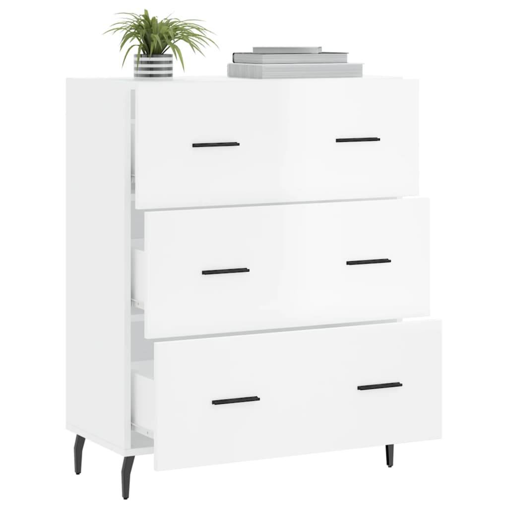 vidaXL Sideboard Hochglanz-Weiß 69,5x34x90 cm Holzwerkstoff