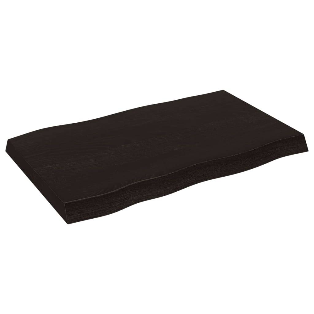 vidaXL Tischplatte 80x50x(2-6) cm Massivholz Behandelt Baumkante