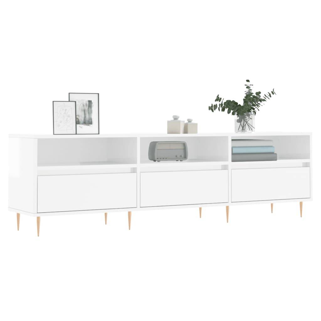 vidaXL TV-Schrank Hochglanz-Weiß 150x30x44,5 cm Holzwerkstoff
