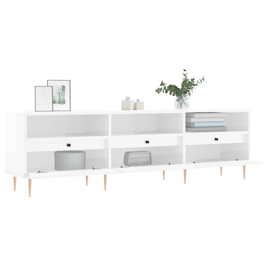 vidaXL TV-Schrank Hochglanz-Weiß 150x30x44,5 cm Holzwerkstoff