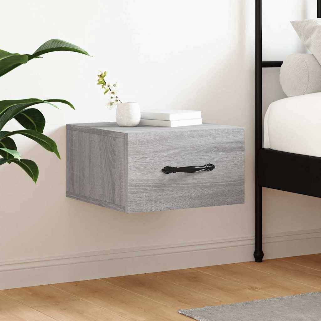 vidaXL Wand-Nachttisch Grau Sonoma 35x35x20 cm