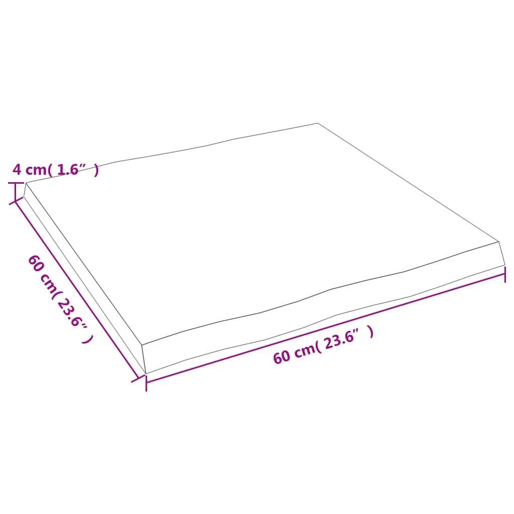 vidaXL Tischplatte 60x60x(2-4) cm Massivholz Behandelt Baumkante