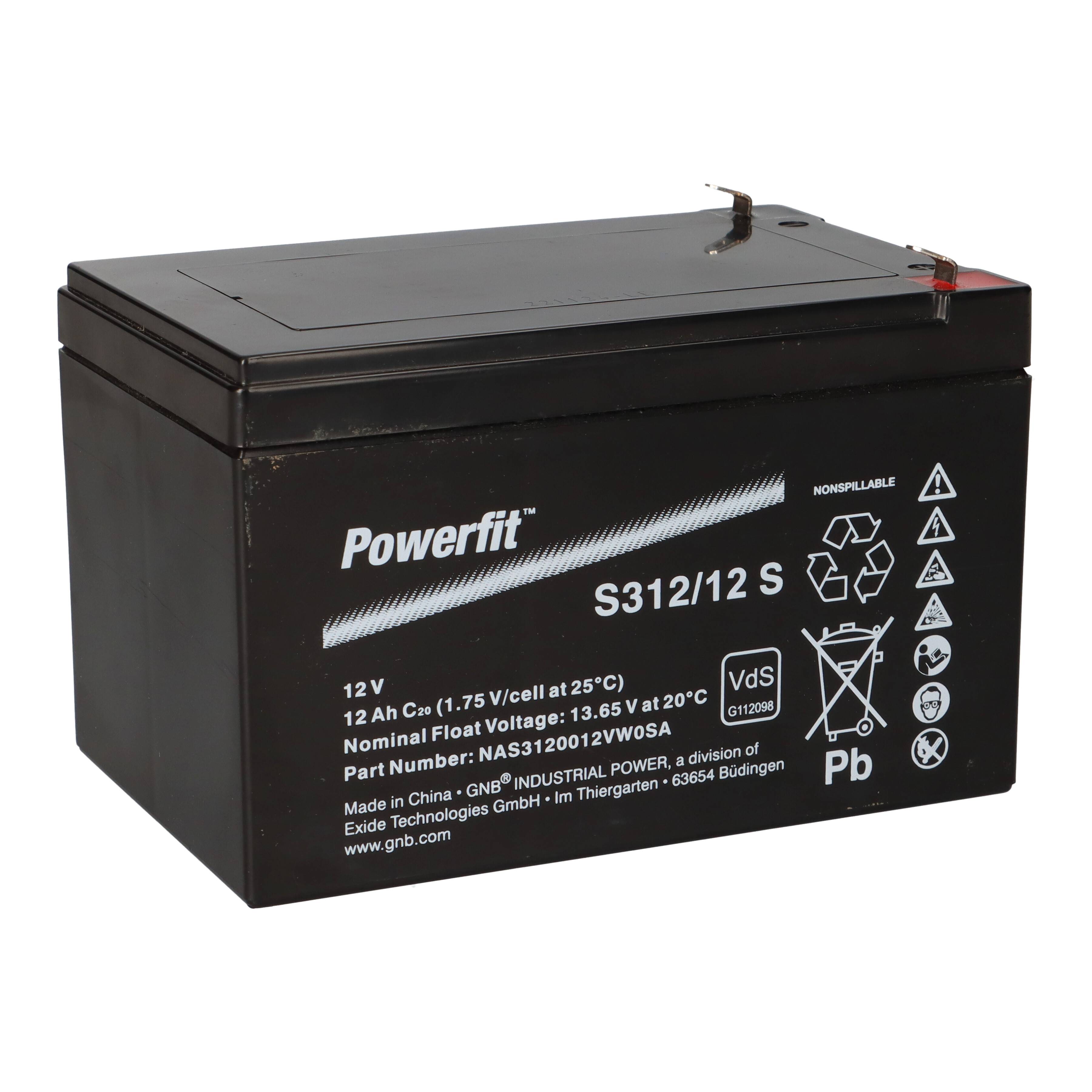 Exide Powerfit S312/12 S 12V 12Ah AGM Standby-Akku