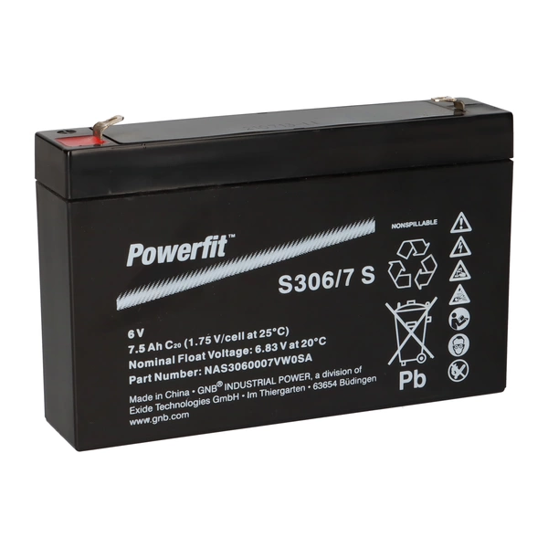 Exide Powerfit Bleiakku AGM 6V 7,5Ah S306/7 S Exide Powerfit Bleiakku AGM 6V 7,5Ah S306/7 S
