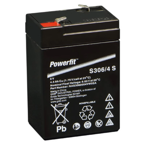 Exide Powerfit Bleiakku AGM 6V 4,5Ah S306/4 S Exide Powerfit Bleiakku AGM 6V 4,5Ah S306/4 S