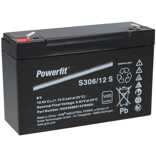 Exide Powerfit Bleiakku AGM 6V 12Ah S306/12 S Exide Powerfit Bleiakku AGM 6V 12Ah S306/12 S