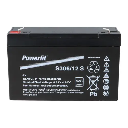 Exide Powerfit Bleiakku AGM 6V 12Ah S306/12 S Exide Powerfit Bleiakku AGM 6V 12Ah S306/12 S