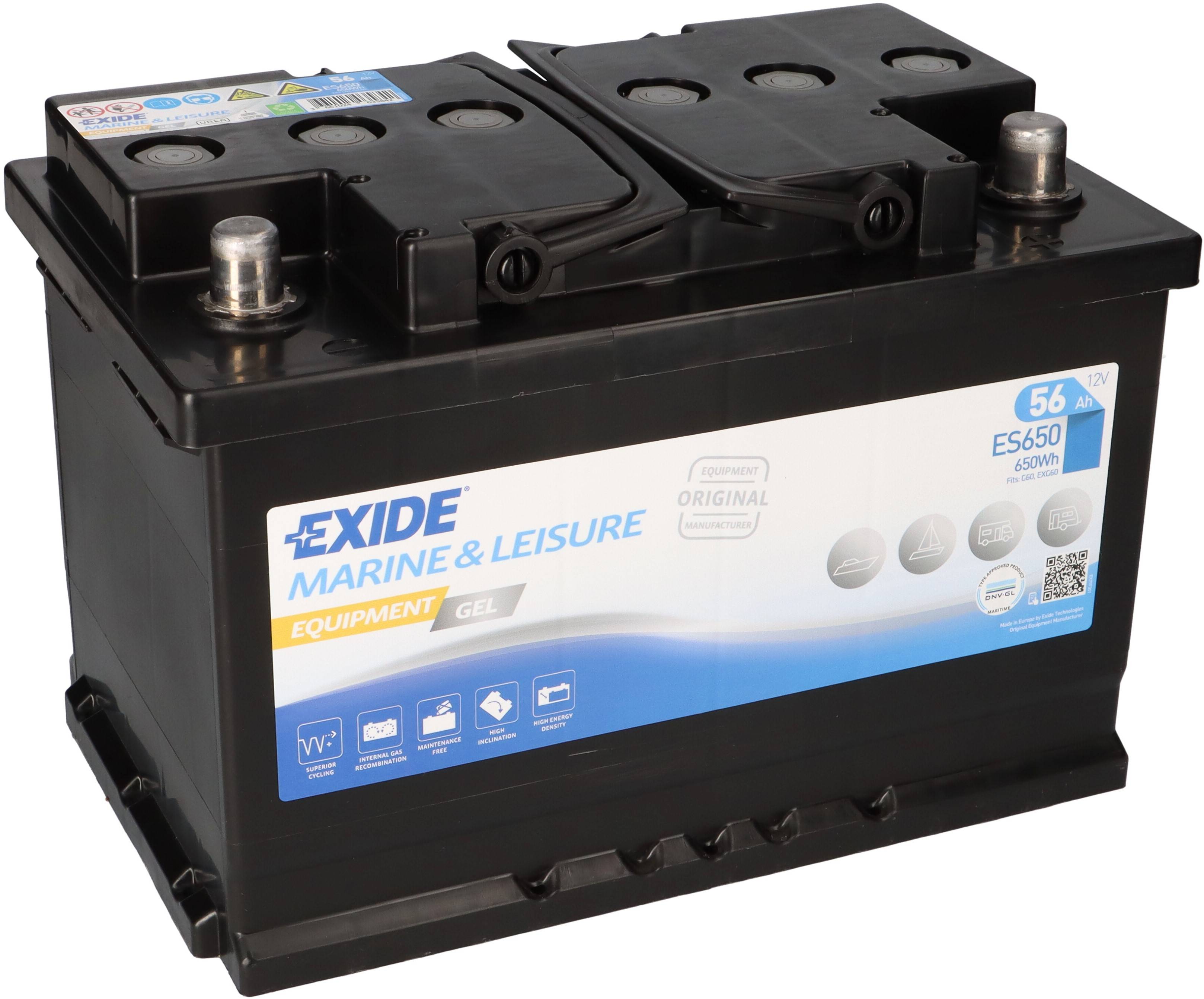 Exide Bleigel Akku ES 650 ersetzt G60 12V 56Ah