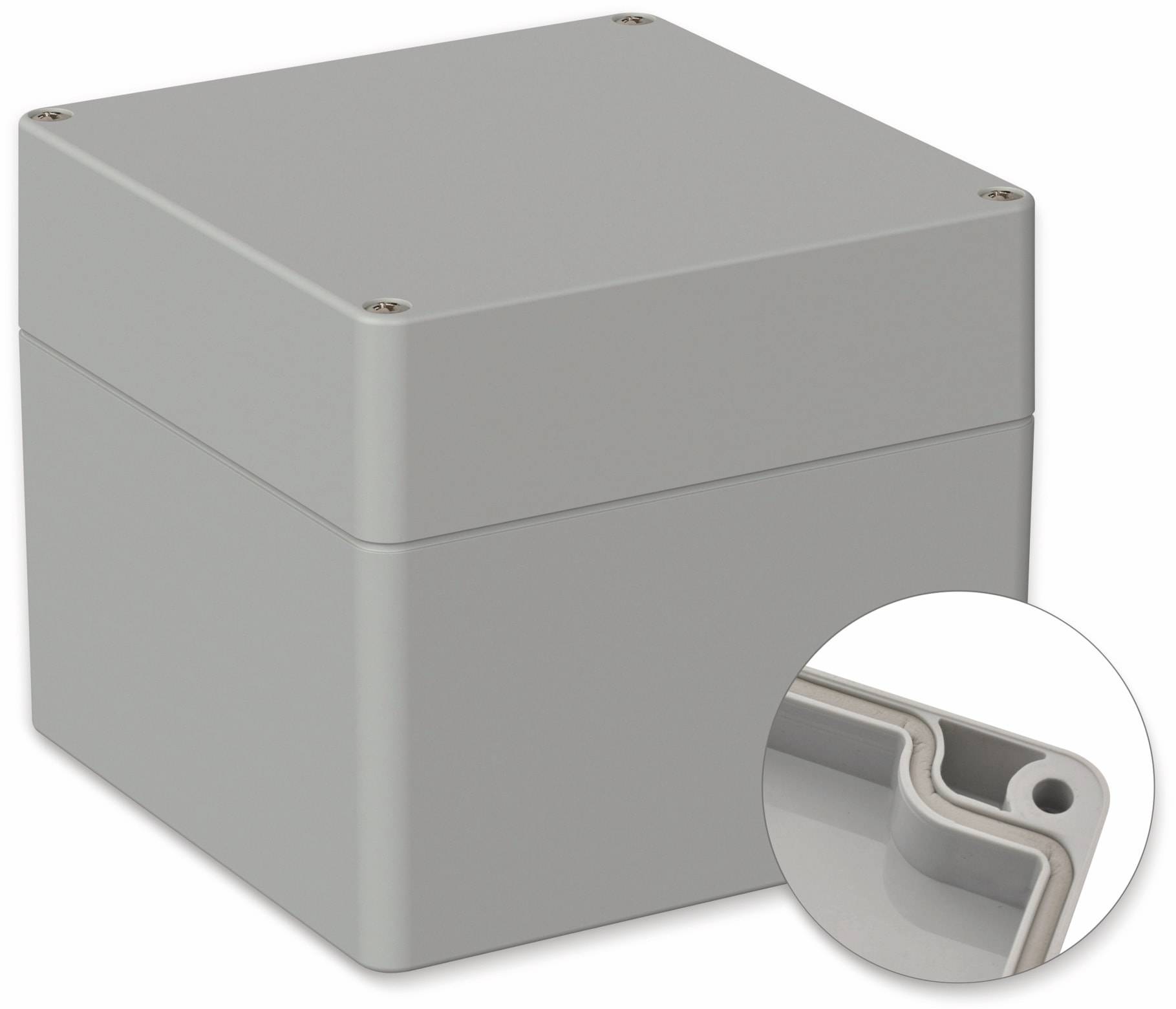 POLLIN, ABS Gehäuse, 122 x 120 x 105 mm, IP66, Lichtgrau