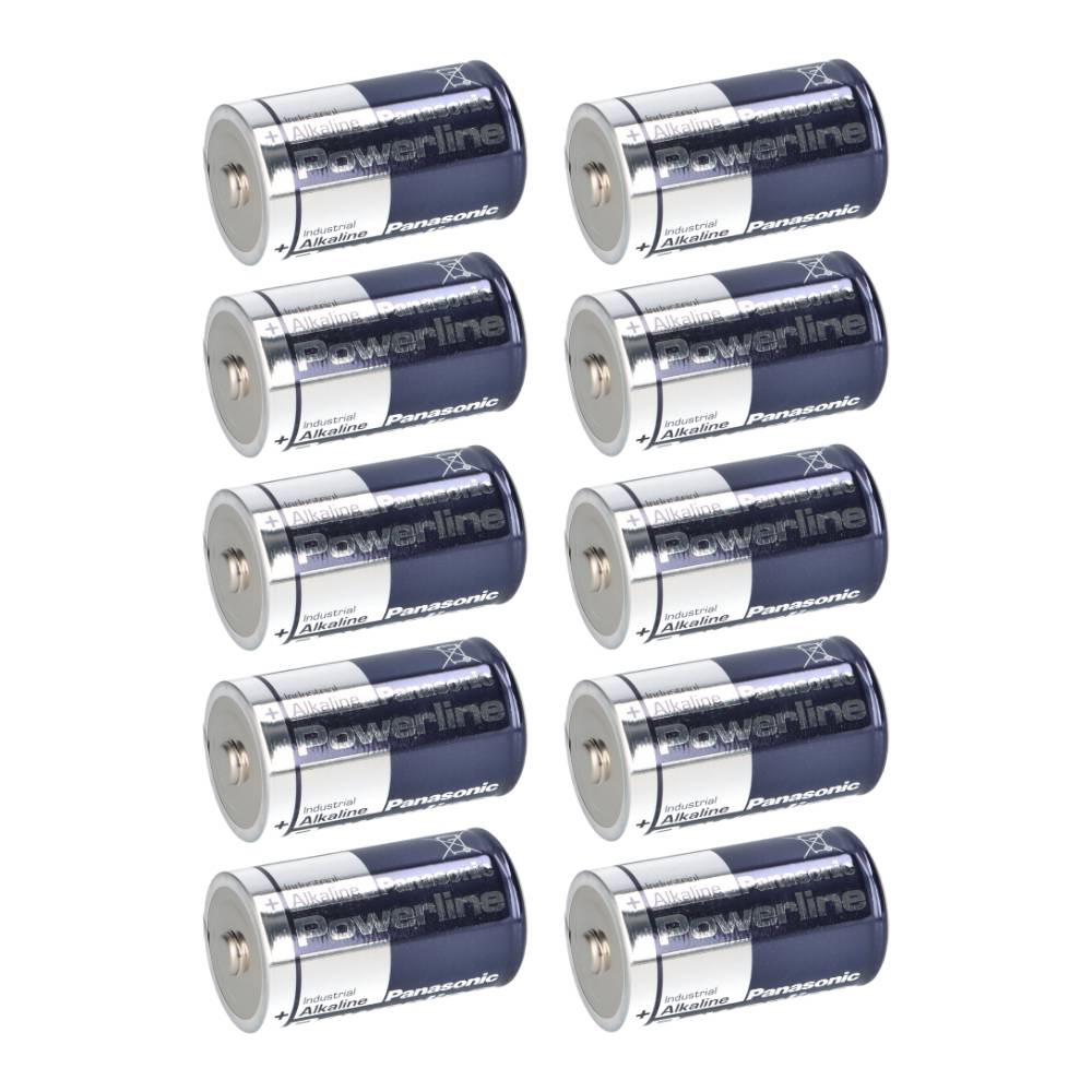 Panasonic Batterie Alkaline, Mono, D, LR20, 1.5V Powerline, Retail-Box (10-Pack)