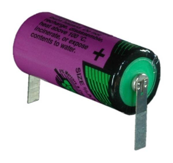 Tadiran Lithium 3,6V Batterie SL 761/T 2/3AA - Zelle, mit Lötfahnen U-Form