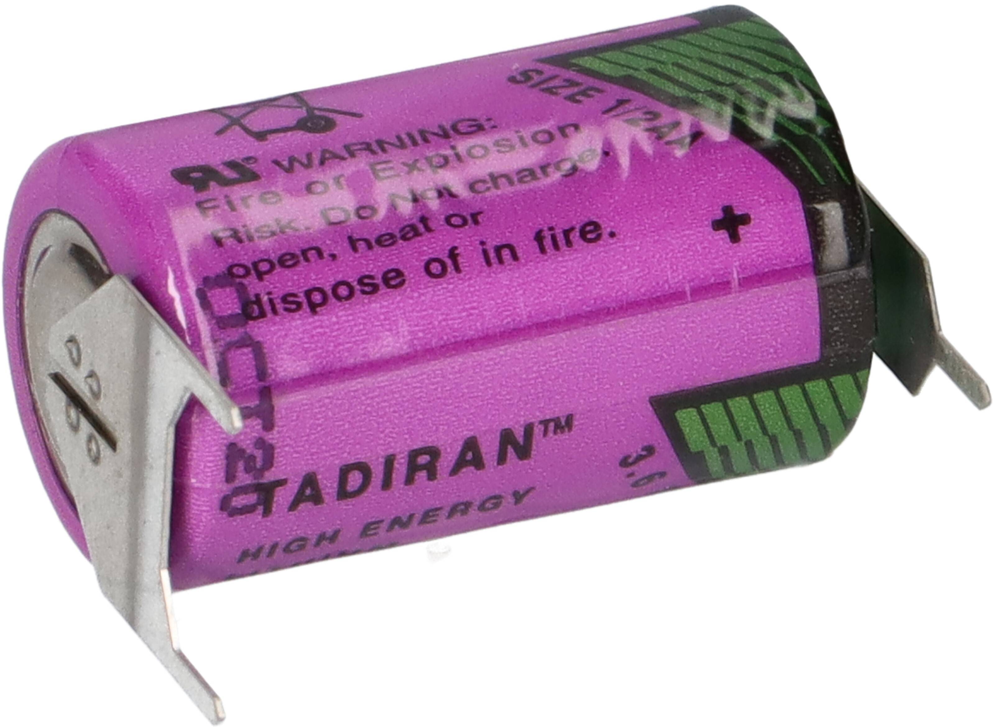 Tadiran SL-350/PT 3,6V 1,2Ah 1/2AA Li-SOCl₂ – 3 Printpins +/--