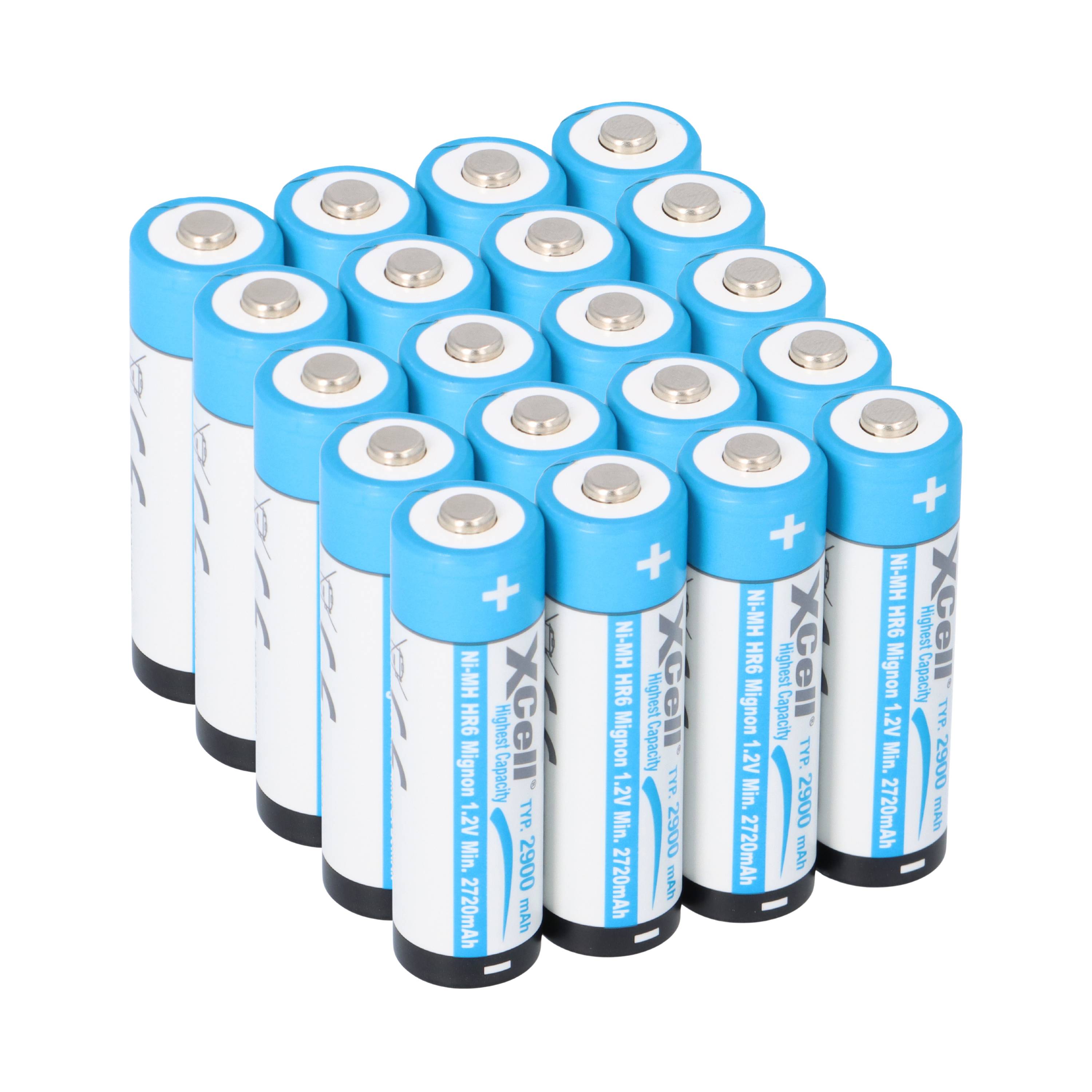 20x XCell Mignon AA Akku Ni-MH 1,2V 2900mAh