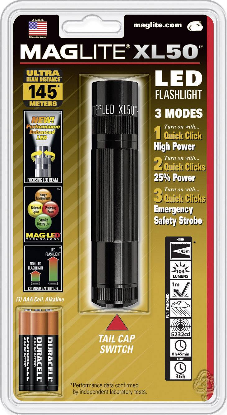 Mag-Lite XL50 XL50-S3016 LED Taschenlampe batteriebetrieben 36 h 104 g