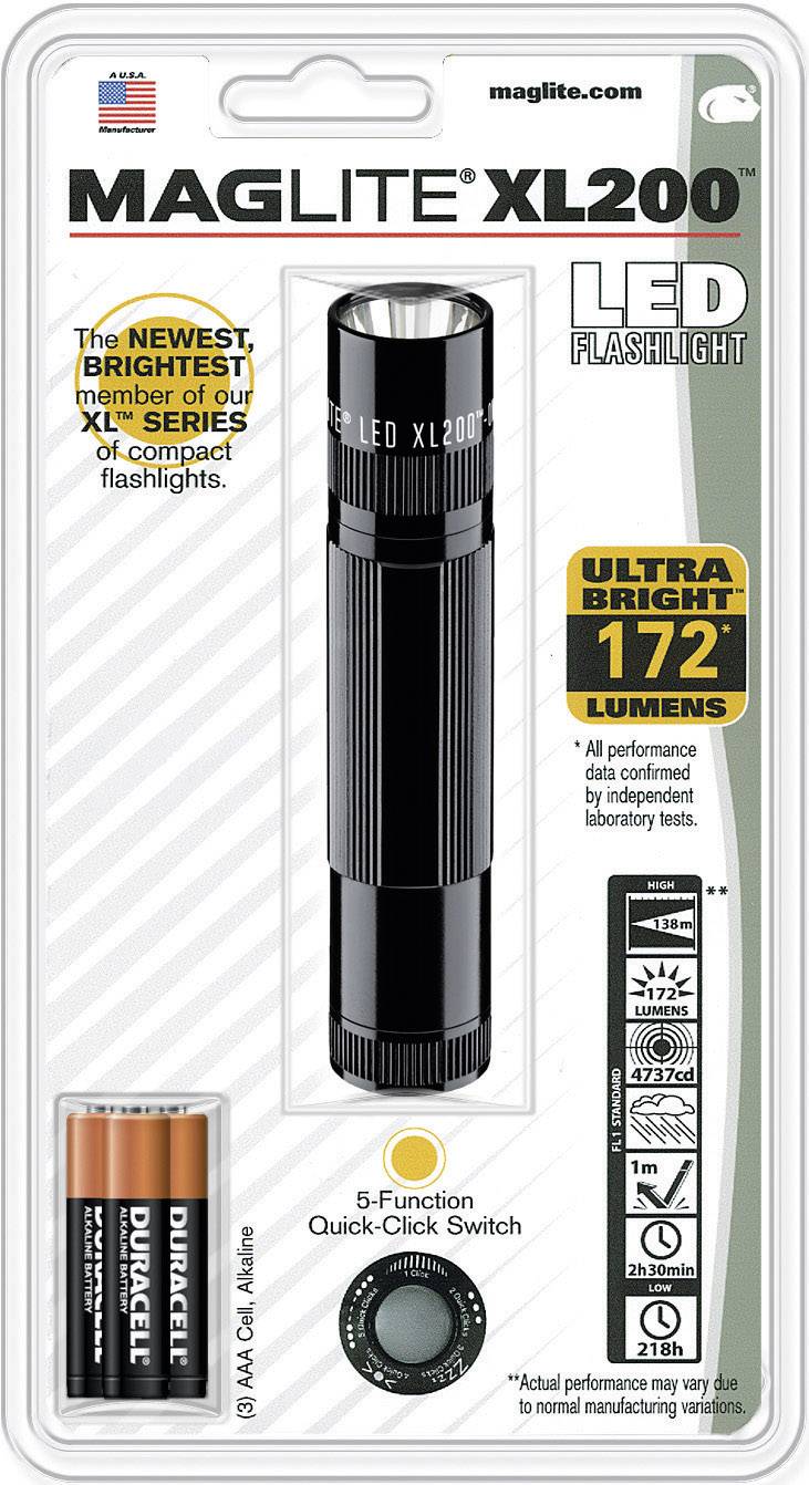 Mag-Lite XL200 LED Taschenlampe batteriebetrieben 172 lm 218 h