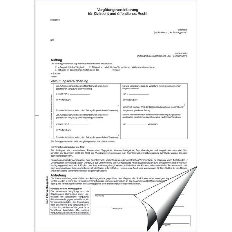 SoldanPlus Vergütungsvereinbarung für Zivilsachen