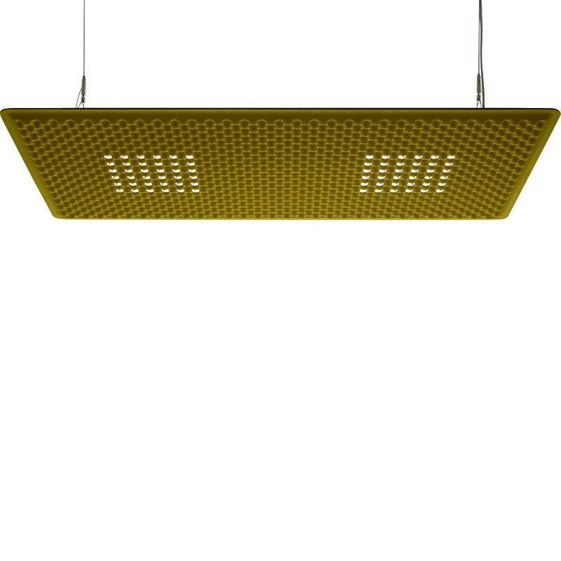 Artemide LED Akustik-Pendelleuchte Eggboard Matrix , 1.600 x 800 mm, grün