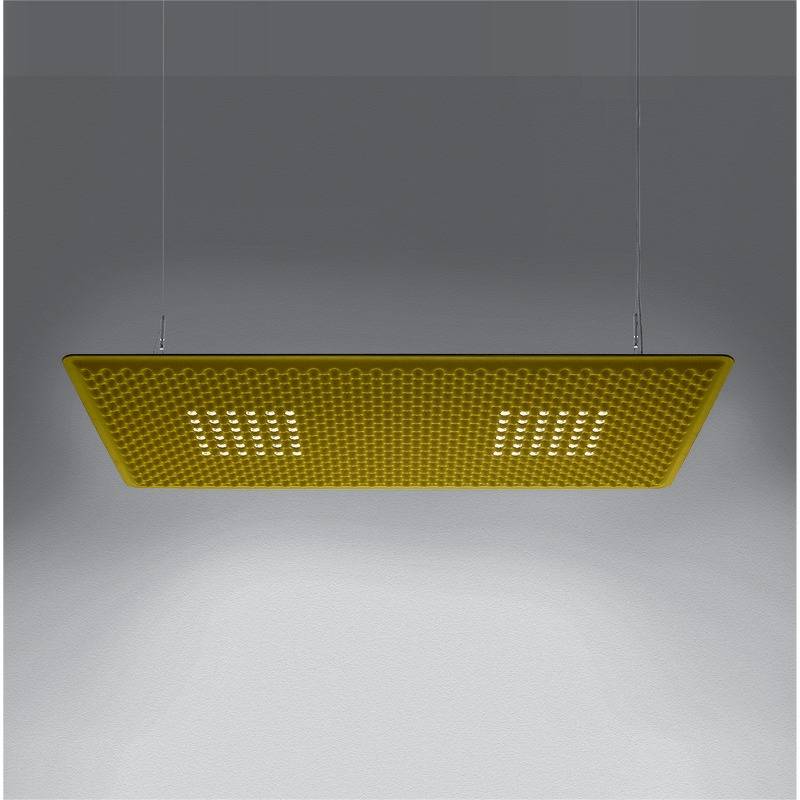 Artemide LED Akustik-Pendelleuchte Eggboard Matrix , 1.600 x 800 mm, grün